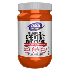 NOW Foods Micronized Creatine Monohydrate 500 g label