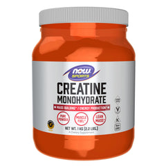 NOW Foods Creatine Monohydrate Powder bottle with label