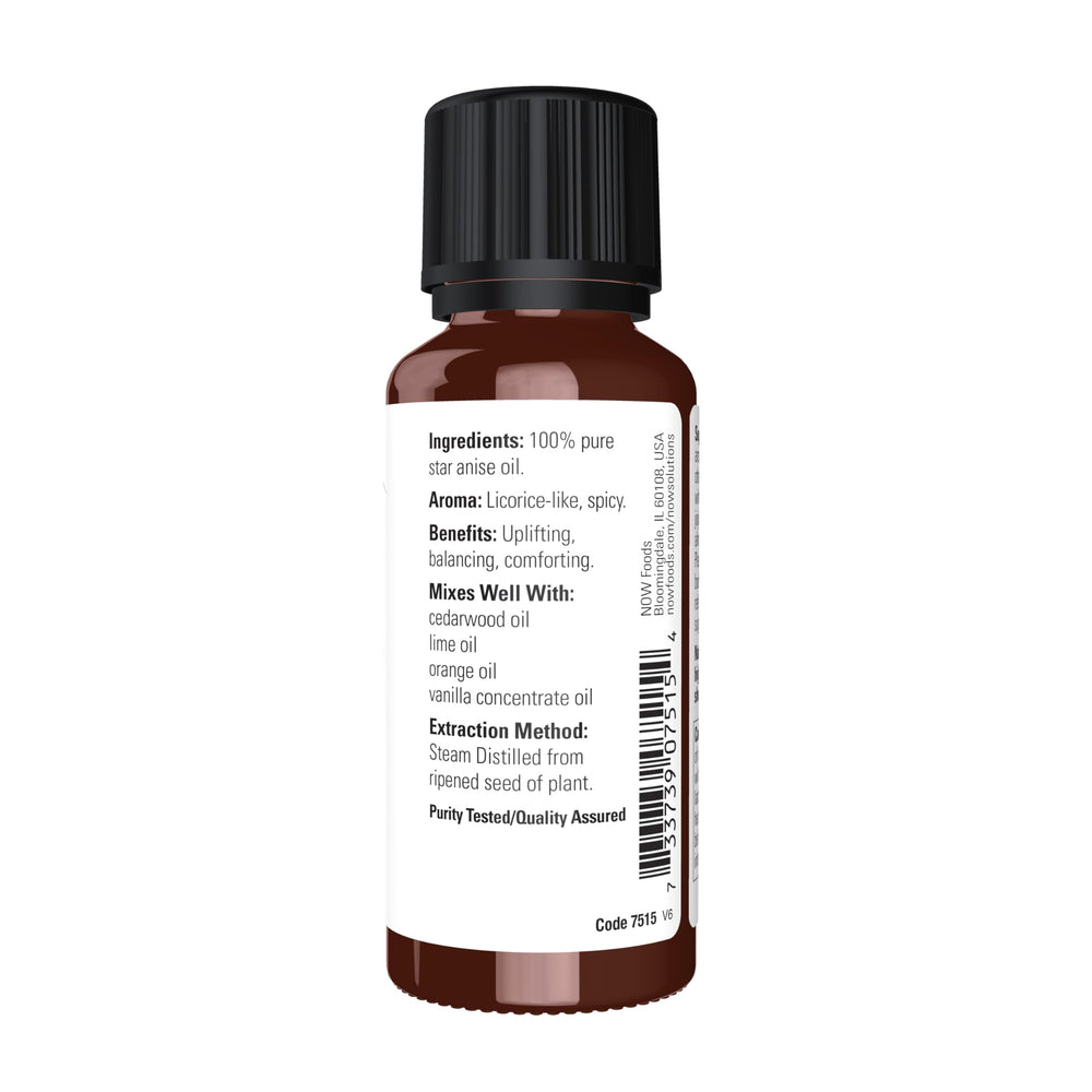 Label of NOW Anise Oil bottle