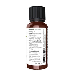 NOW Eucalyptus Oil 1 oz bottle cap close-up