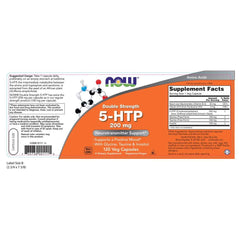Back view of 5-HTP bottle showing supplement facts
