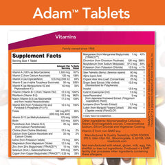 Close-up of Adam multivitamin tablets