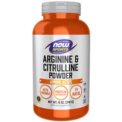 NOW Foods Arginine & Citrulline powder bottle 12 oz front view