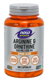Now Foods Arginine Ornithine 100 Caps bottle - front view