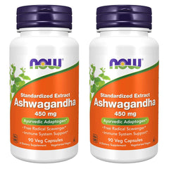 NOW Foods Ashwagandha Extract 450mg 90 VCaps Pack 2 product hero