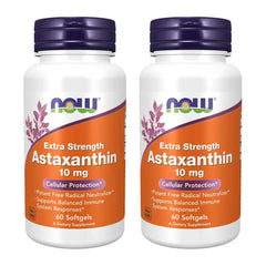 NOW Foods Astaxanthin 10mg 60 SoftGels front view of packaging