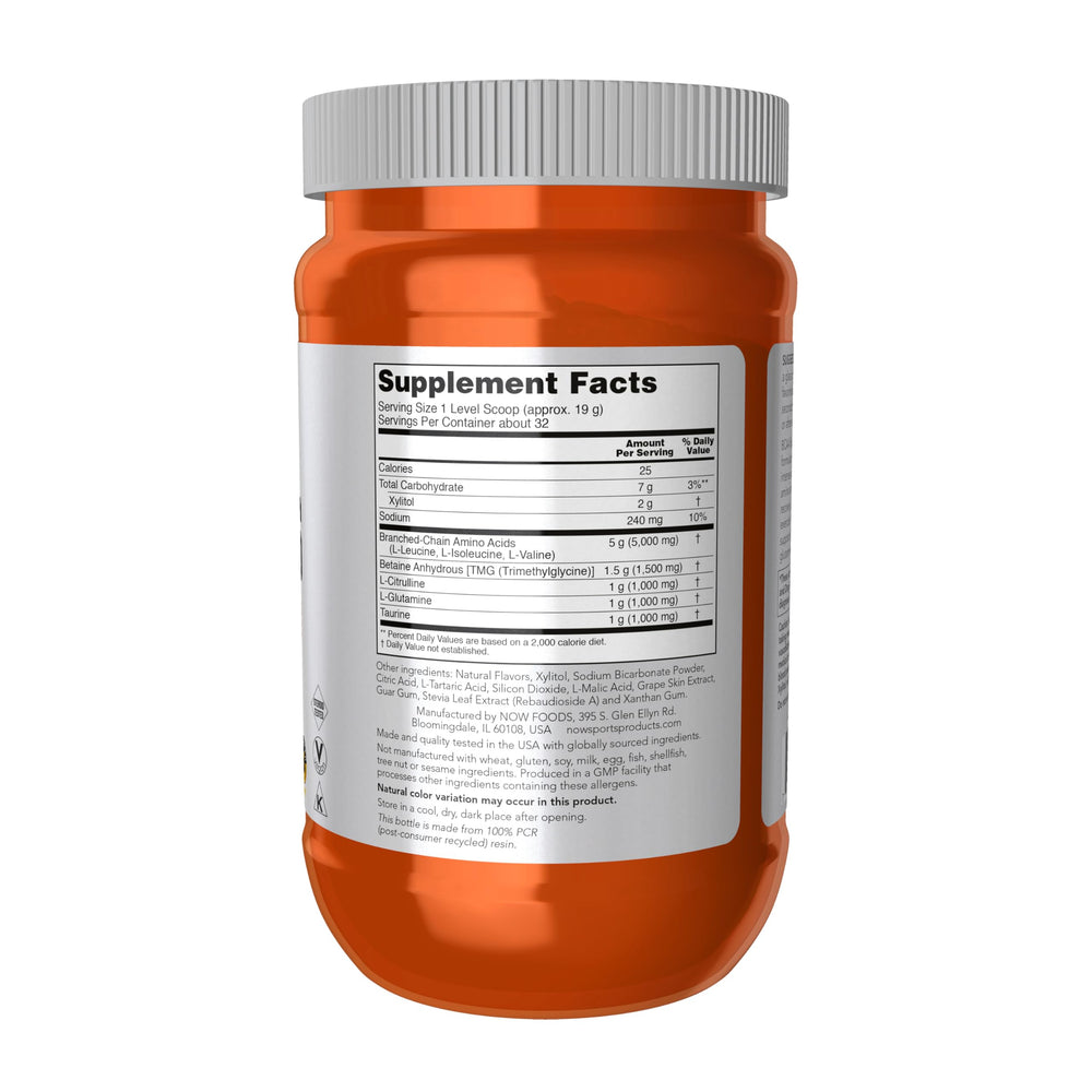 NOW Foods BCAA Big 6 grape flavor 600 g ingredients