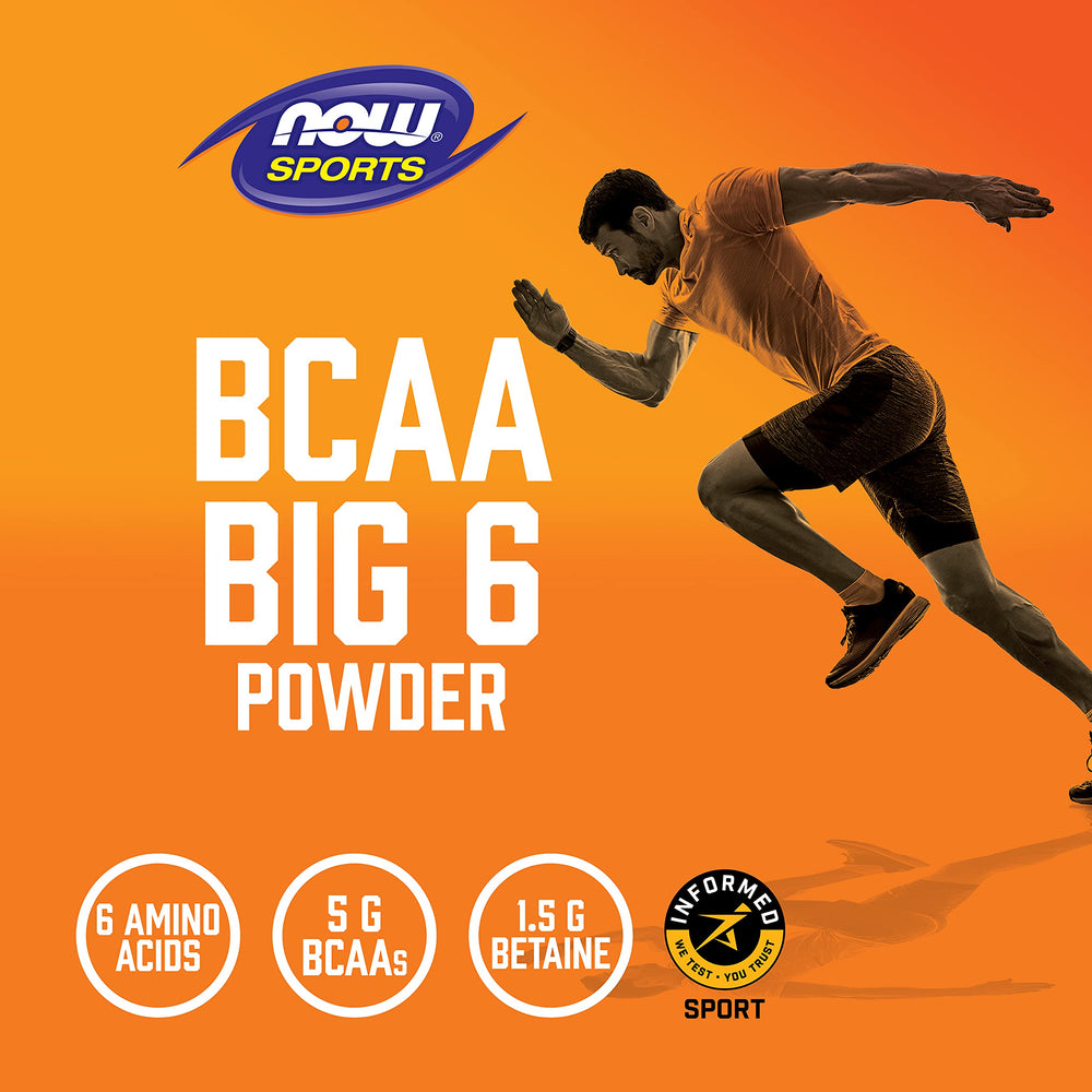 Nutritional panel for NOW Foods BCAA Big 6 grape 600 g