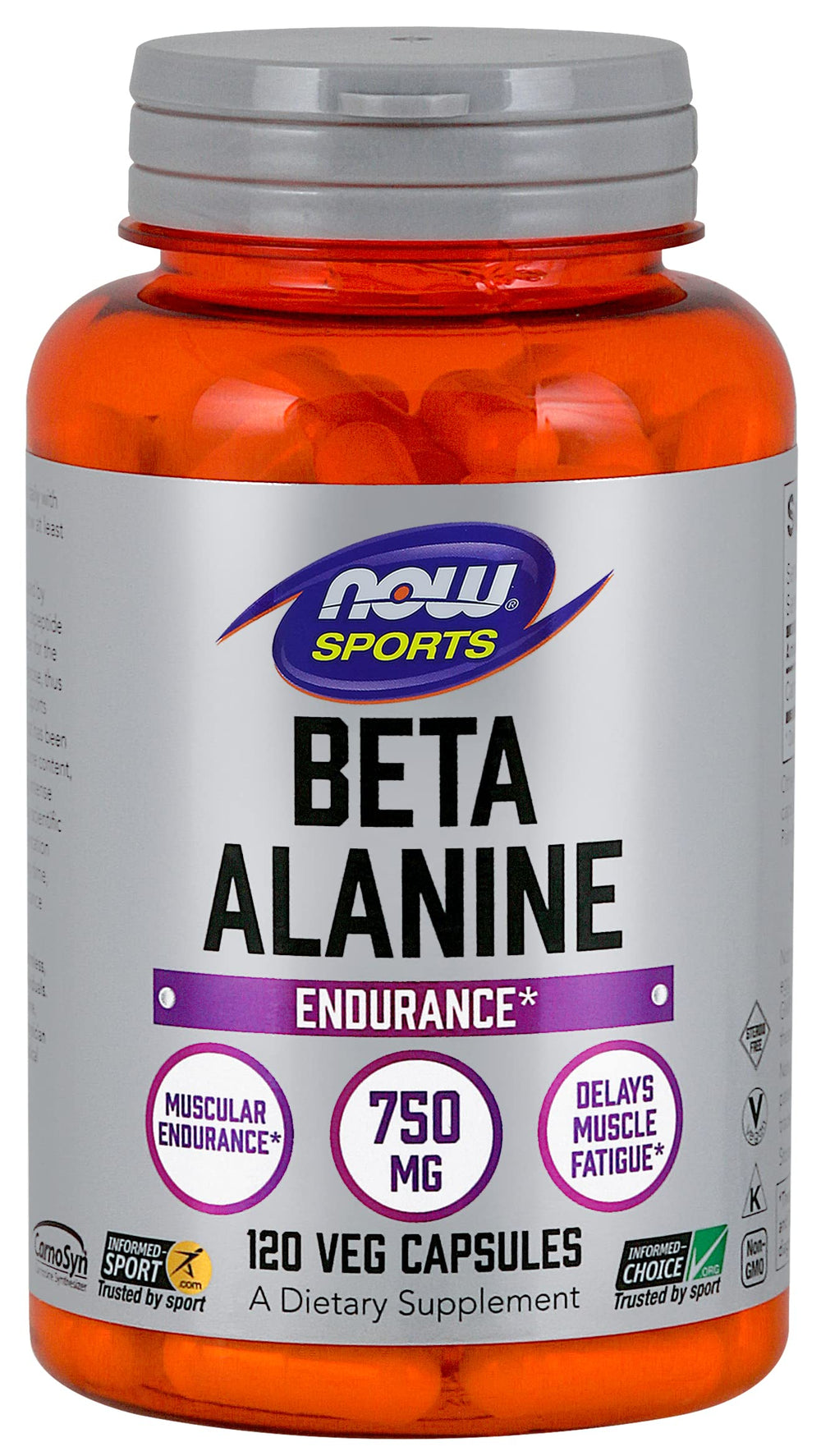 Now Foods Beta-Alanine 120 Capsules Bottle - Pack of 2 (front)