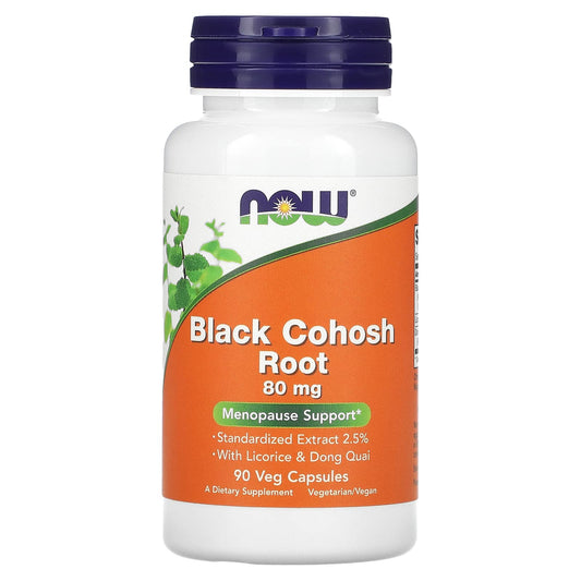 NOW Foods Black Cohosh 80 mg bottle with label