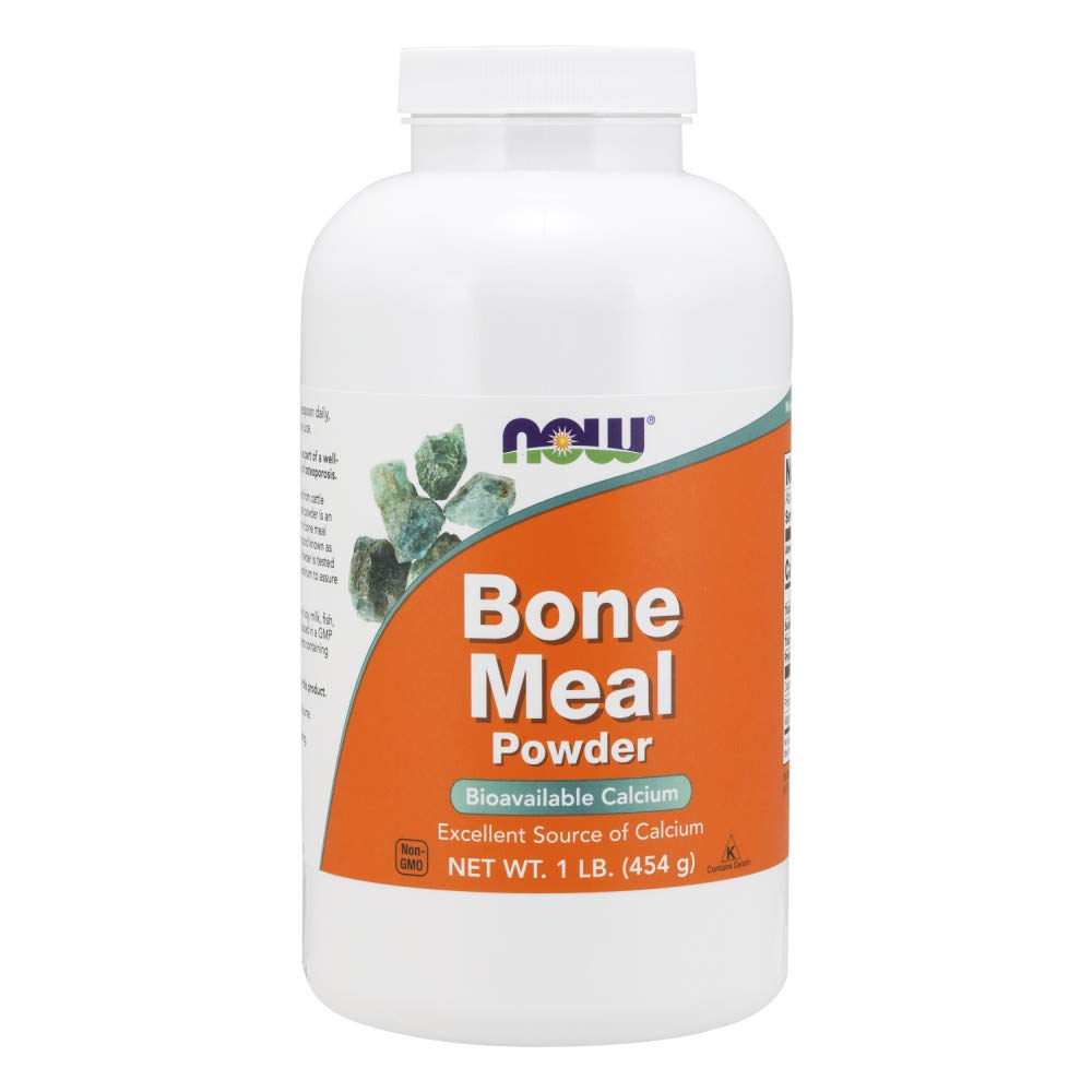 NOW Foods Bone Meal Powder 1 lb front label