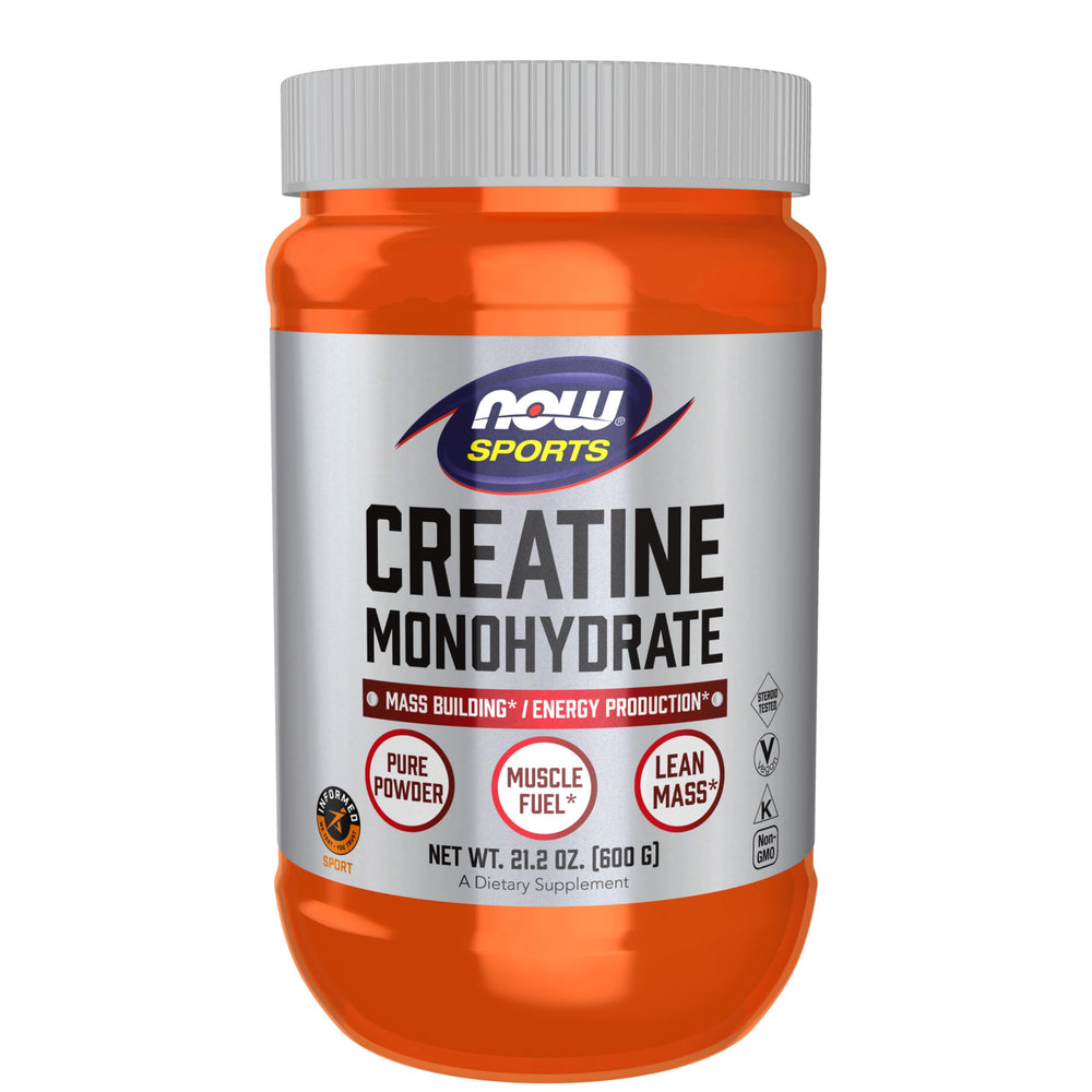 NOW Foods Creatine Monohydrate Powder 21.2 oz front label