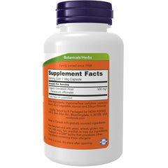 Close-up of NOW Foods Dandelion Root 500 mg capsules