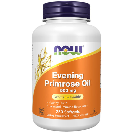 NOW Foods Evening Primrose Oil 500 mg bottle with label