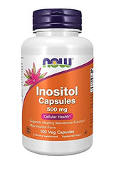 NOW Foods Inositol 500mg 100 capsules pack of 3 packaging