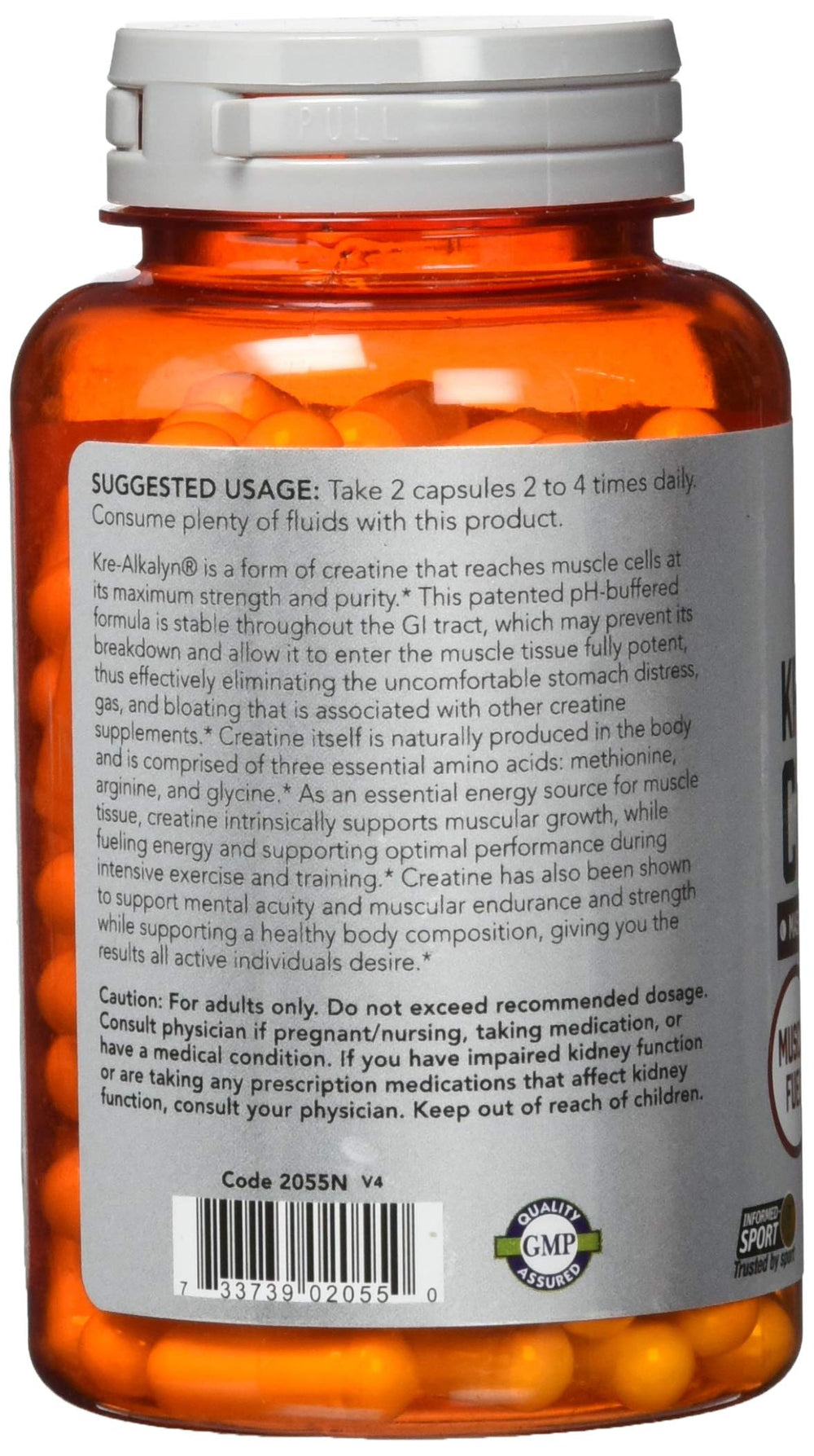 Now Foods Kre-Alkalyn Creatine front label