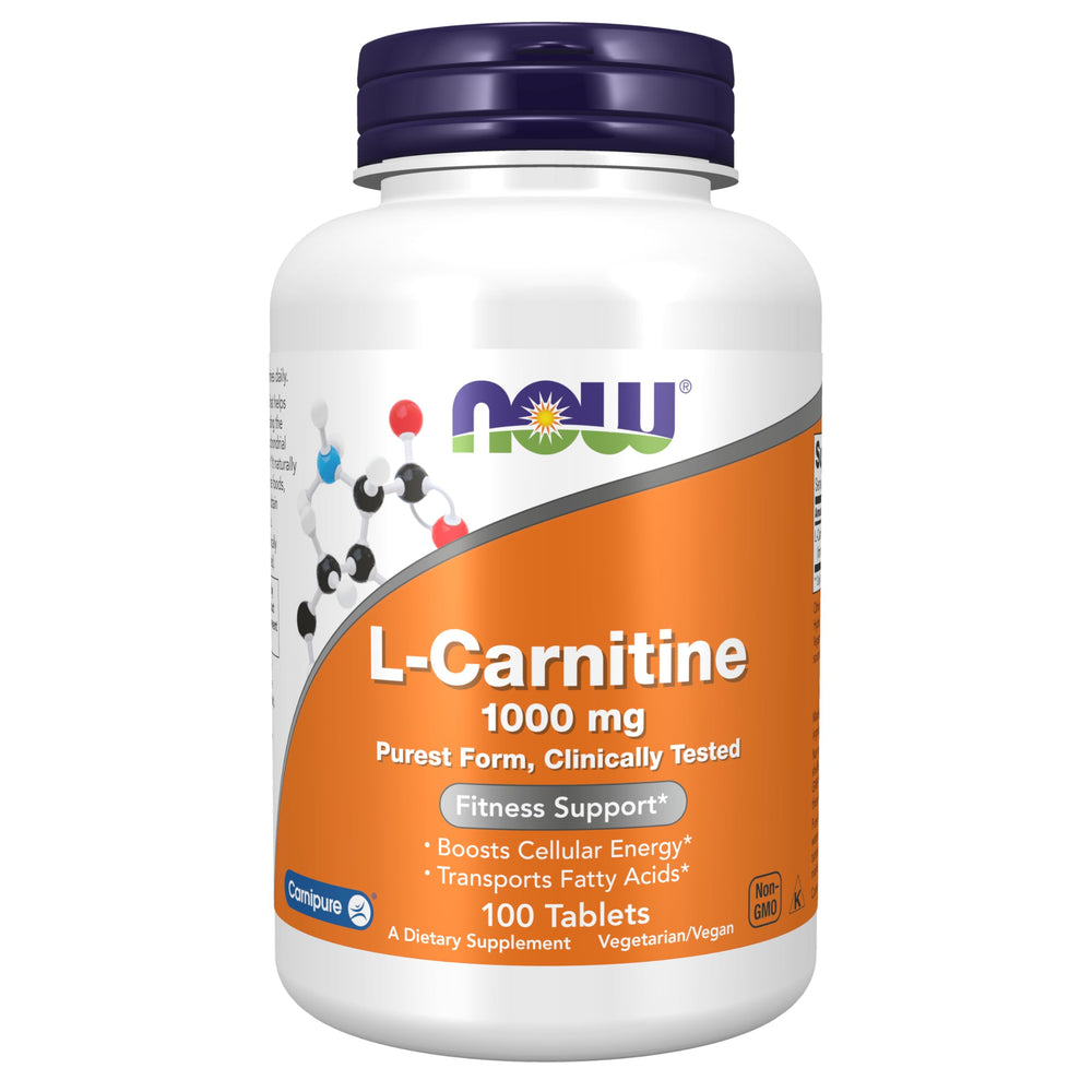 NOW Foods L-Carnitine 1,000 mg tablets front label