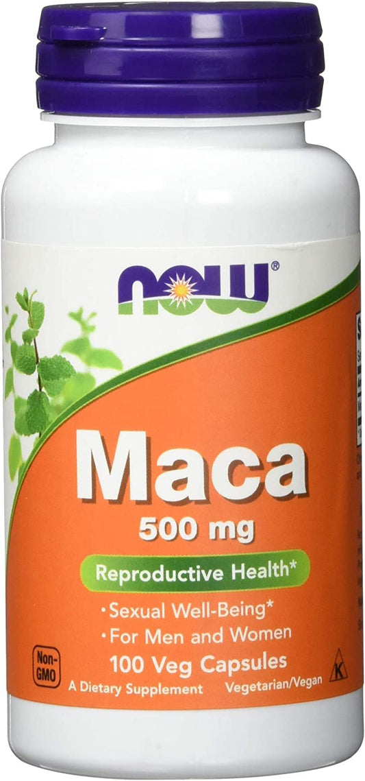 NOW Foods Maca 500 mg vegan capsules – front view