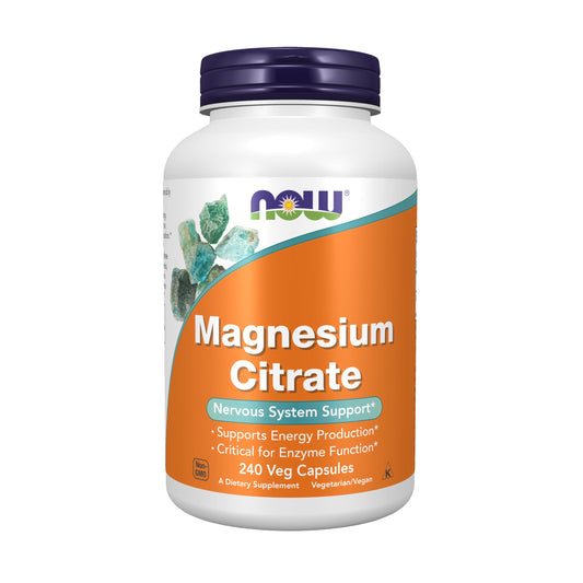 NOW Foods Magnesium Citrate 240-veg-capsules bottle