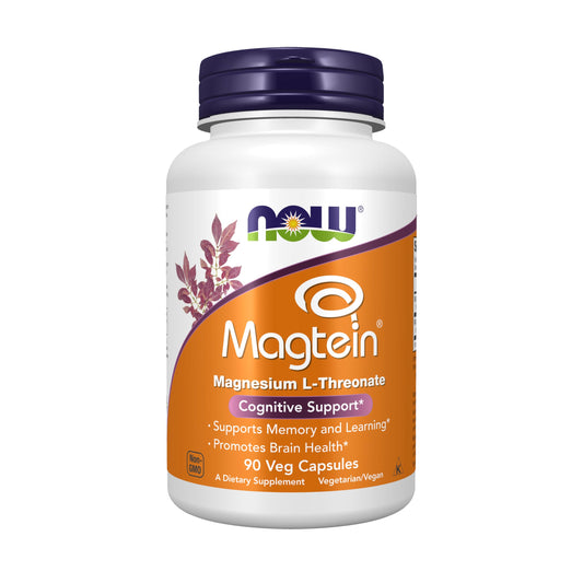 NOW Foods Magtein 90-ct vegetarian capsules bottle (hero image)