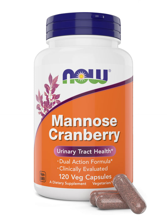 NOW Foods Mannose Cranberry bottle and packaging