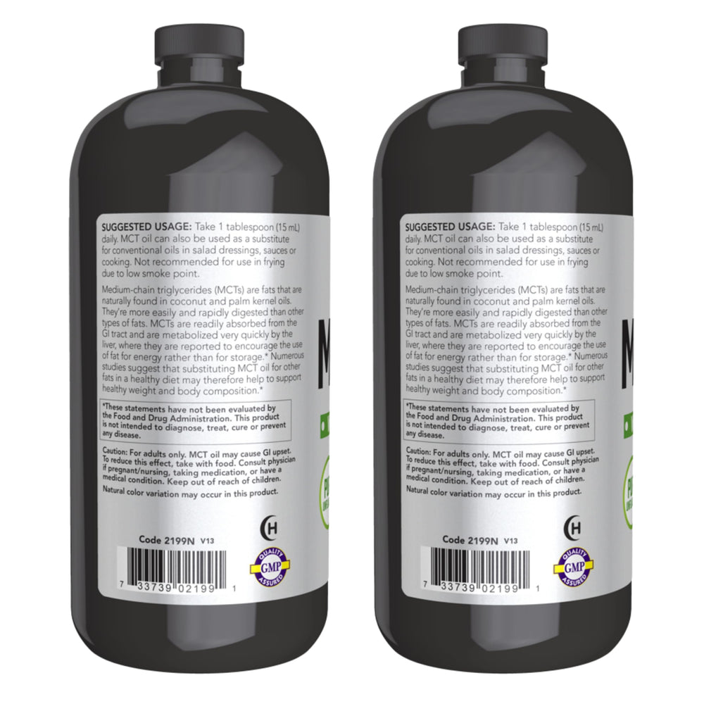 Nutrition facts panel for Now Foods MCT Oil