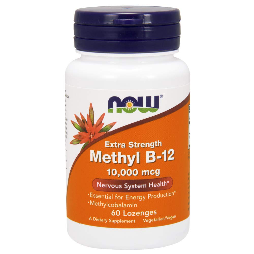 NOW Foods Methyl B-12 10000 mcg lozenges packaging hero image