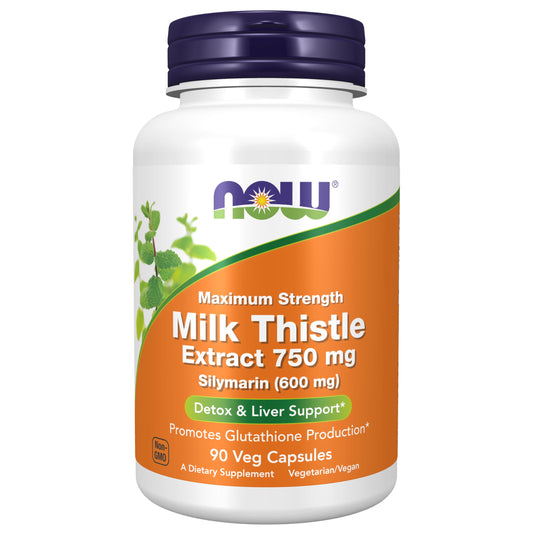 NOW Foods Milk Thistle Extract 750 mg bottle - front view