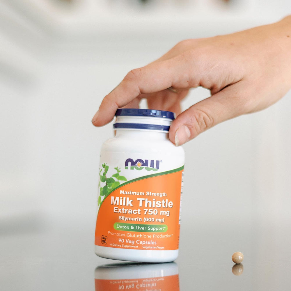 NOW Foods Milk Thistle 750 mg capsules packaging