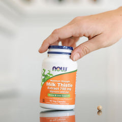 NOW Foods Milk Thistle 750 mg capsules packaging
