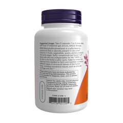 Now Foods MSM 1000mg 120 capsules product packaging