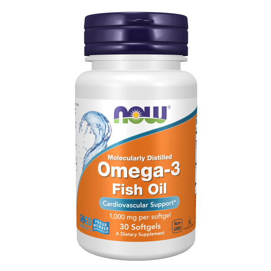 NOW Foods Omega-3 180 EPA/120 DHA 30 softgels bottle