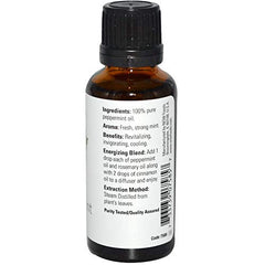 NOW Foods Peppermint Oil 1 oz bottle label