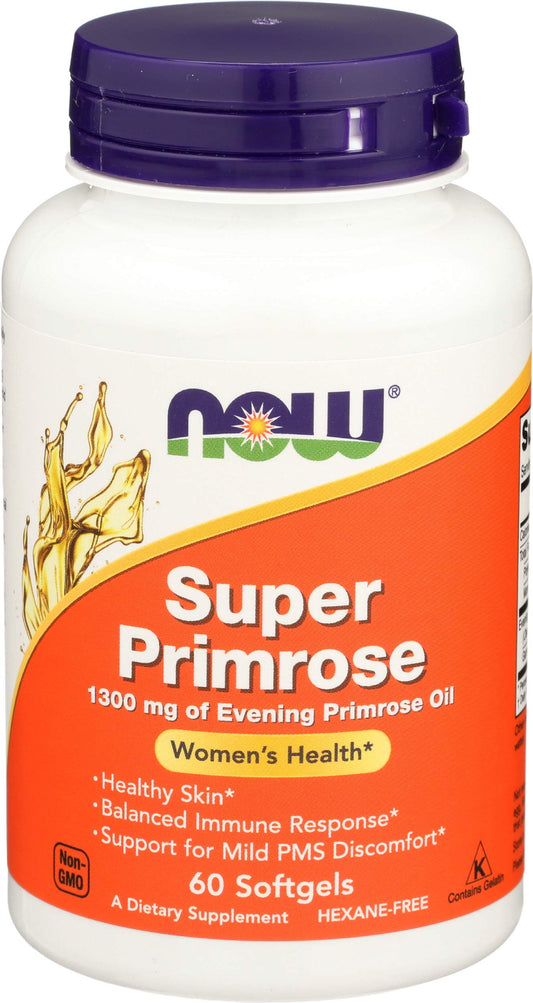 Now Foods Primrose Oil 1300mg bottle - 60 gels