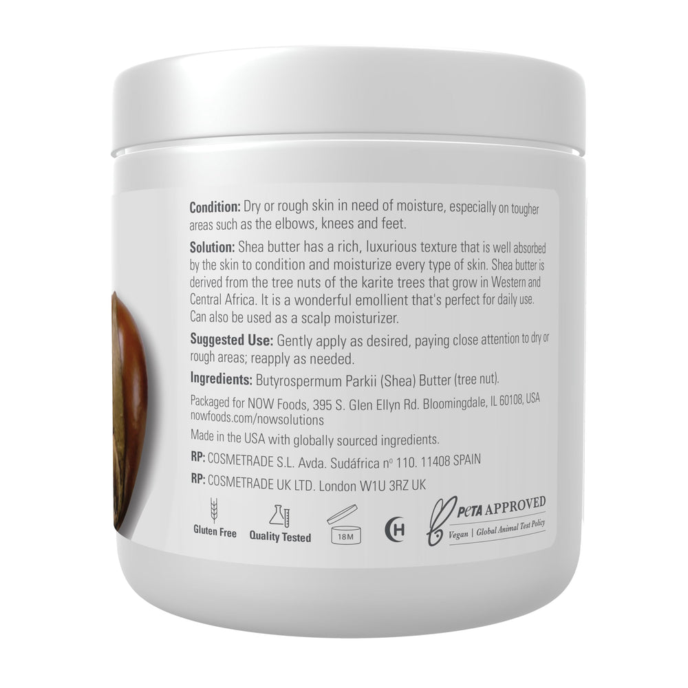 NOW Foods Shea Butter texture closeup for silky, nourished skin.