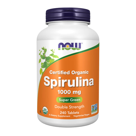 NOW Foods Spirulina 1000 mg Organic bottle front view