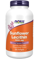 NOW Sunflower Lecithin Softgels bottle with 1200 mg per serving