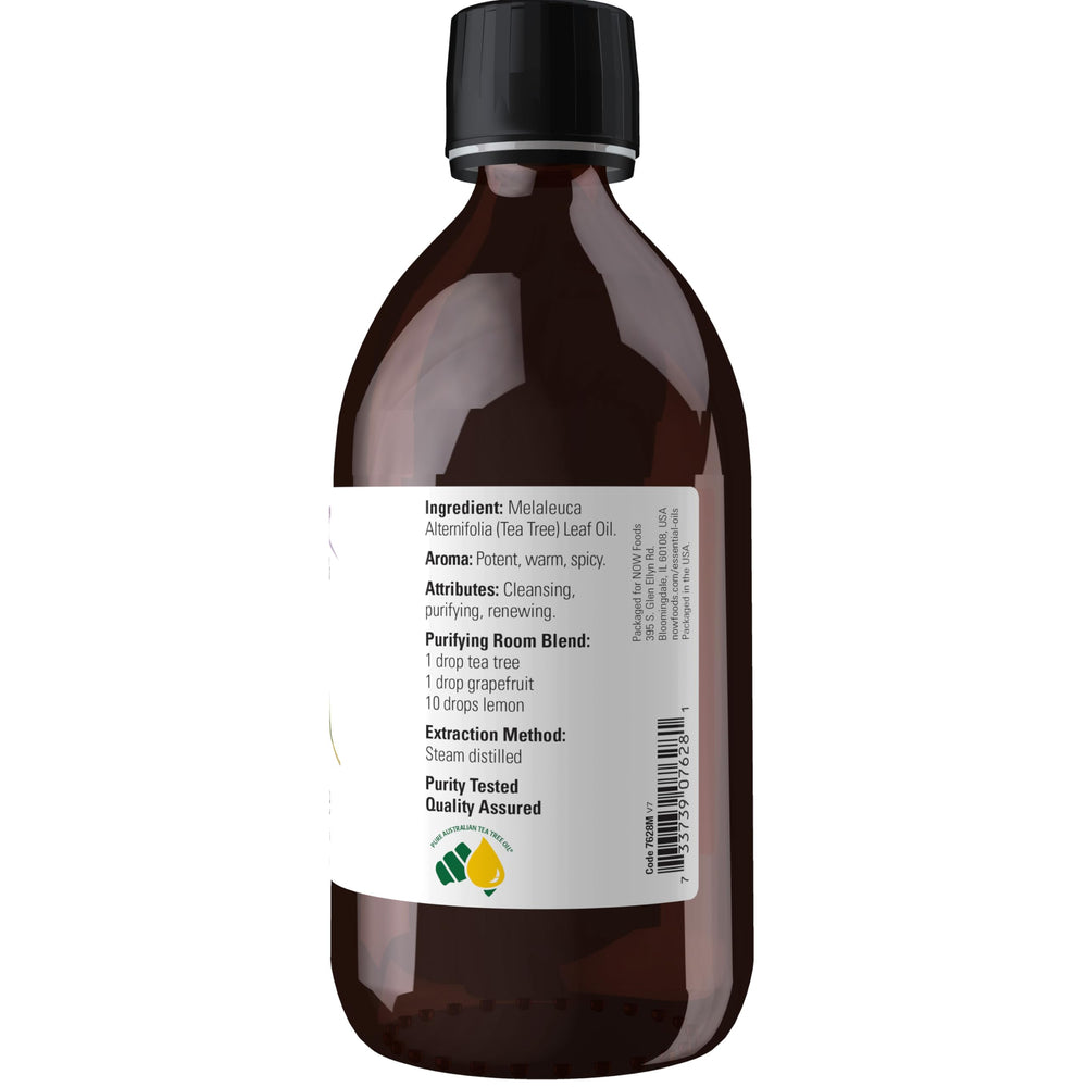 NOW Foods Tea Tree Oil 16 oz bottle — back label