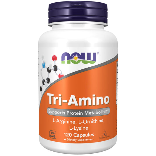 NOW Foods Tri-Amino bottle with label