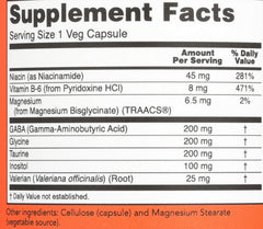 Capsules inside bottle of Now Foods True Calm Amino Relaxer