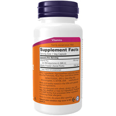 NOW Foods Vitamin K-2 MK-4 capsules in bottle