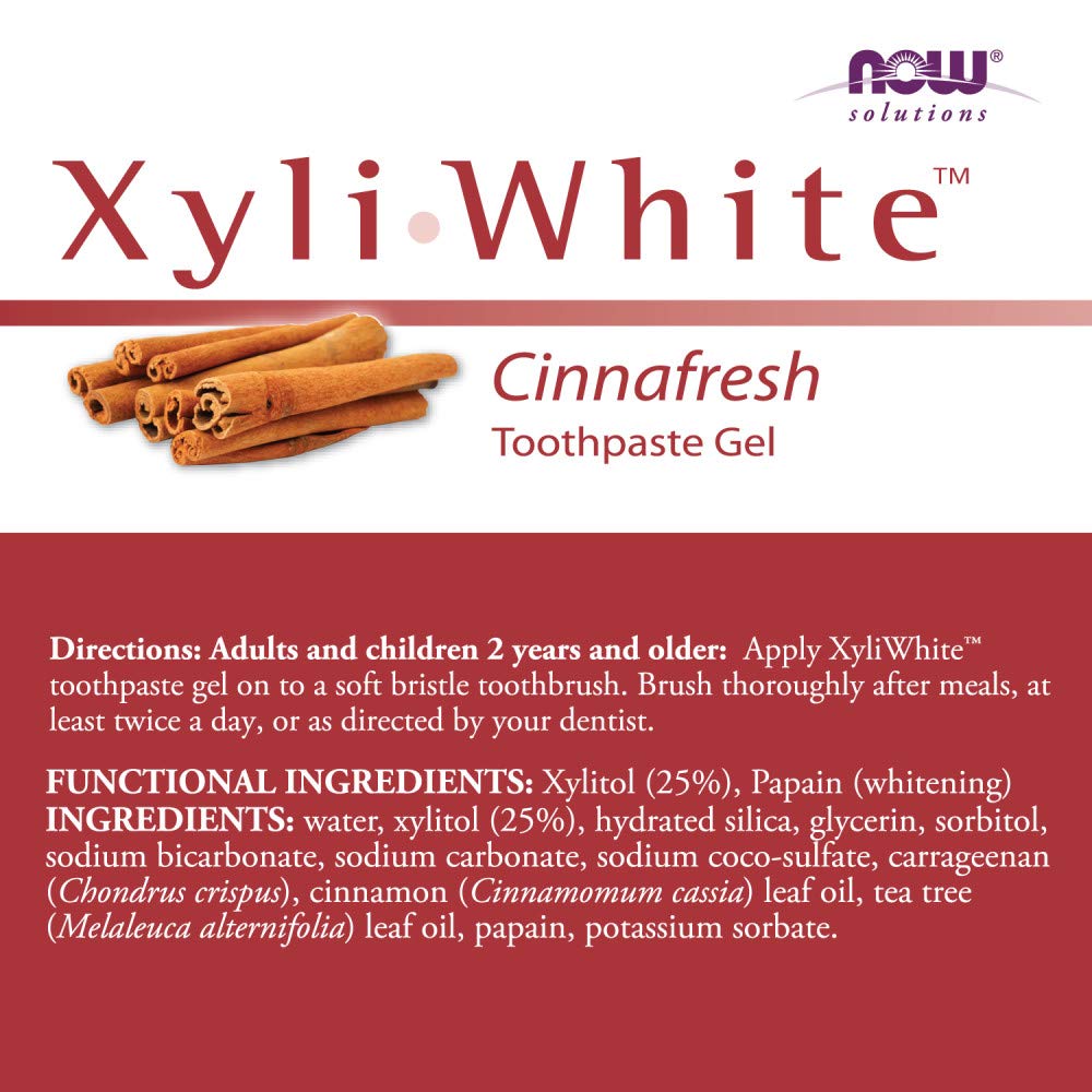 XyliWhite CinnaFresh toothpaste gel tube with packaging