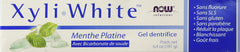 XyliWhite Platinum Mint toothpaste tubes in a 4-pack display