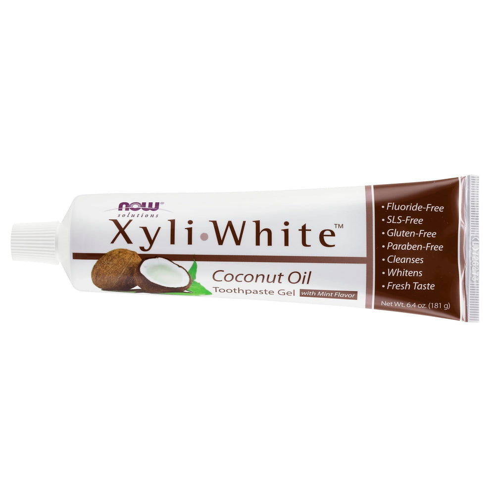 XyliWhite toothpaste gel label showing features
