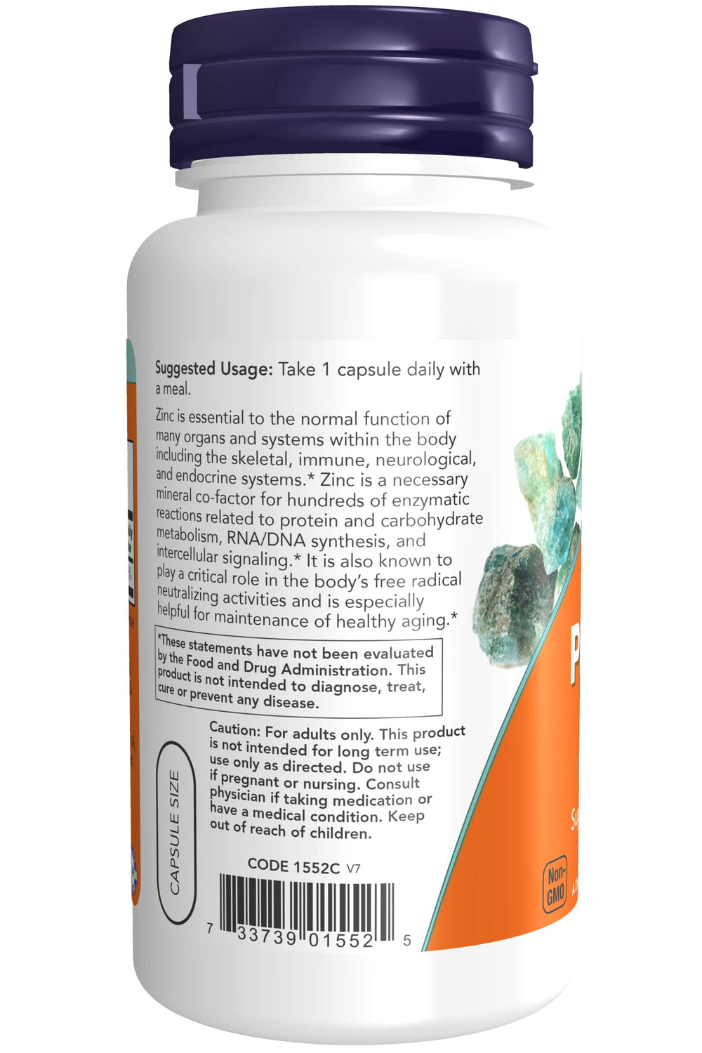 Zinc Picolinate bottle with label and capsules