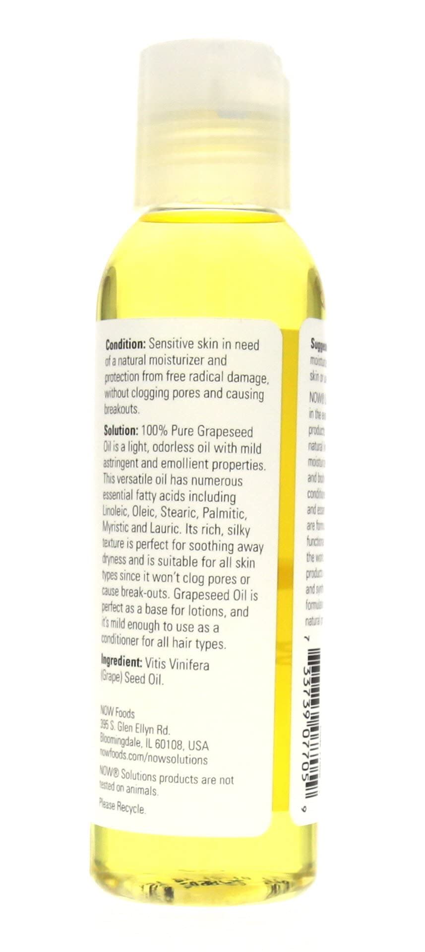 NOW Grape Seed Oil two-pack packaging offers value and convenience.