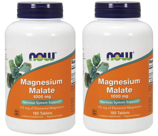 NOW Magnesium Malate 1000mg bottle front label