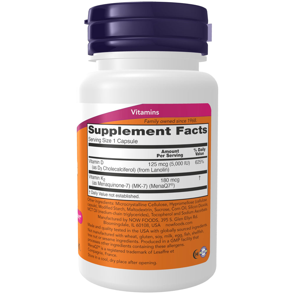 Capsules representing vitamins D-3 and K-2