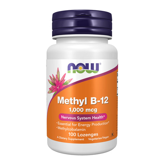NOW Methyl B-12 Lozenges bottle 1000 mcg, vegan