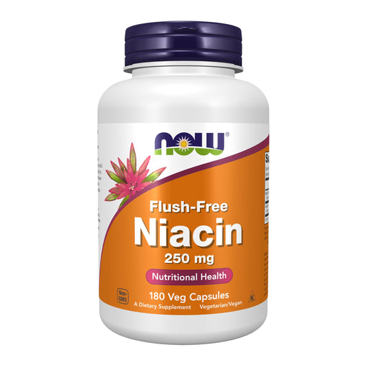 NOW Foods Niacin 250 mg Flush-Free bottle with label